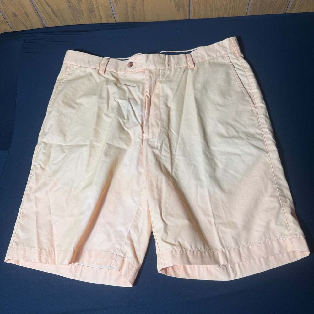 Peter Millar Men's Peach Flat Front Shorts Size 36